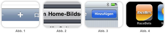 Applikation_Home-Bildschirm Applikation von RaceBets